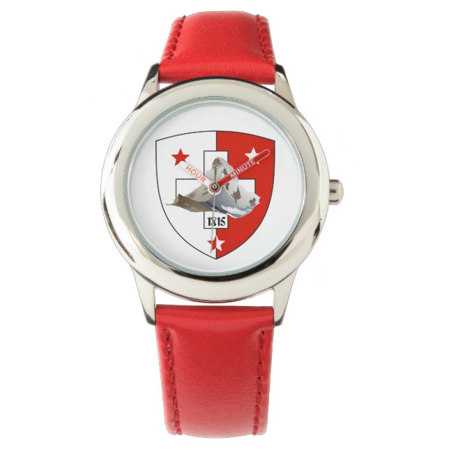 Uhr mit Schweizer-Entwurf Valais / Wallis (Vorderseite)