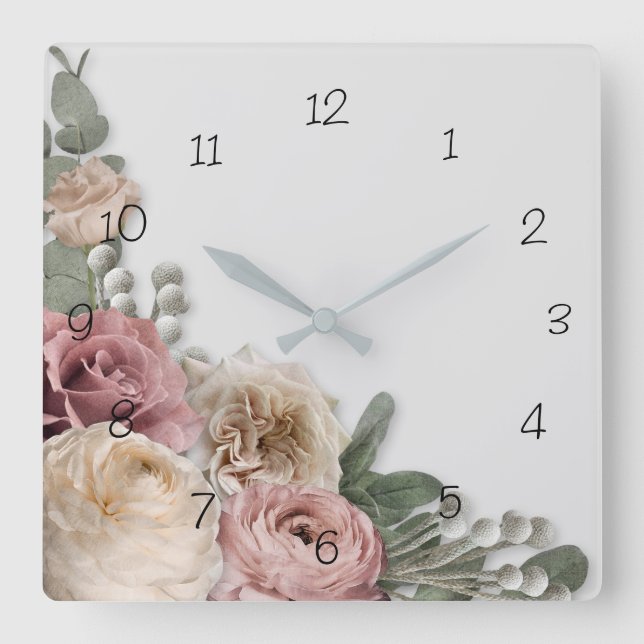 Uhr mit Vintager Blume (Vorderseite)