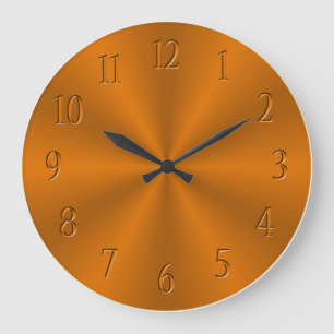 UHR - ORANGE METALLblick GEBOGENE STUNDEN-ZAHLEN