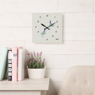 Uhr: Peacock Quadratische Wanduhr