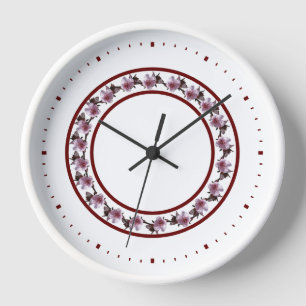 Uhr - Pflaumenblossom-Kreis zwischen den Maroon-Li