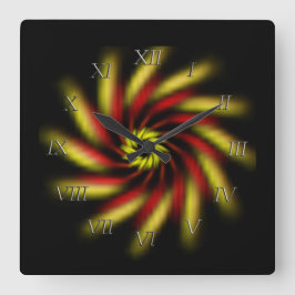 Uhr - Pinwheel auf schwarz