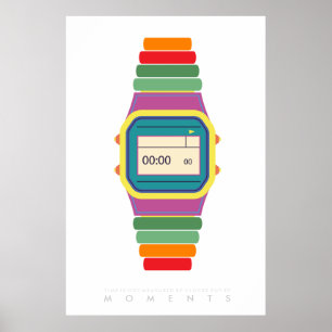 Uhr Retro Pop Art Poster 70er 80er Angebot