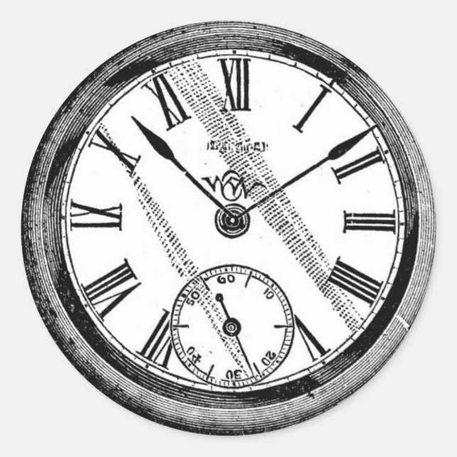 Uhr Runder Aufkleber (Vorderseite)