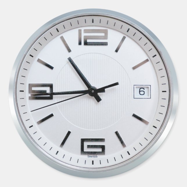 Uhr Runder Aufkleber (Vorderseite)