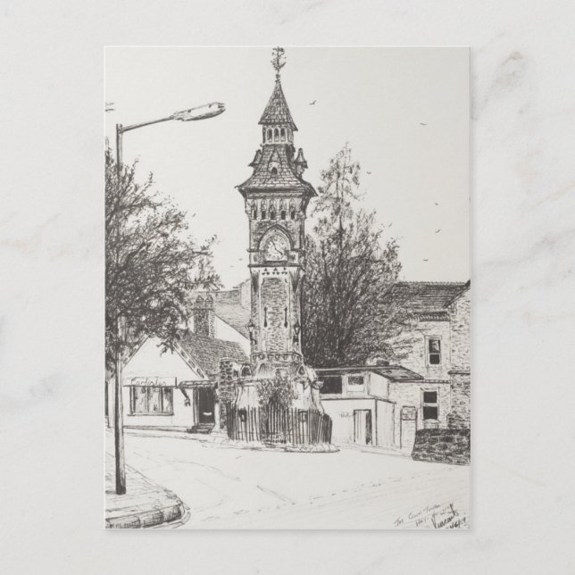 Uhr Tower Hay auf Wye 2007 Postkarte (Vorderseite)