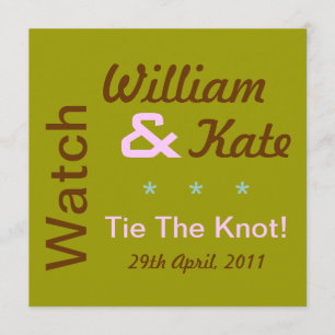Uhr William u. Kate Krawatte die Knoten-Einladung Einladung