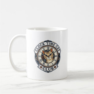 Uhr Zeit Katze Katze Grafik T-Shirt Kunst - Uhr Ze Kaffeetasse
