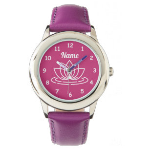 Uhren für Mädchen mit niedlicher Lotus-Blume
