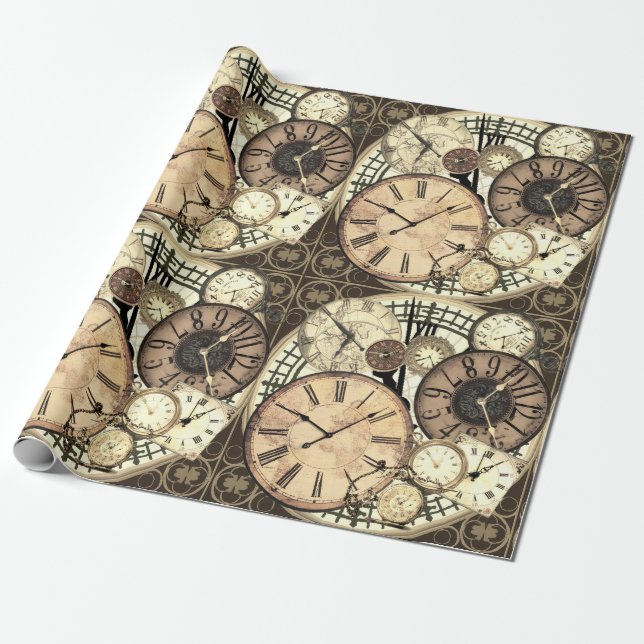 Uhren Geschenkpapier (Ungerollt)