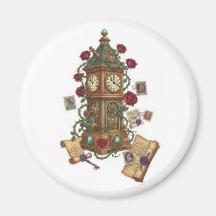 Uhrturm-Fantasie-Zeitmaschinen-Illustration Magnet
