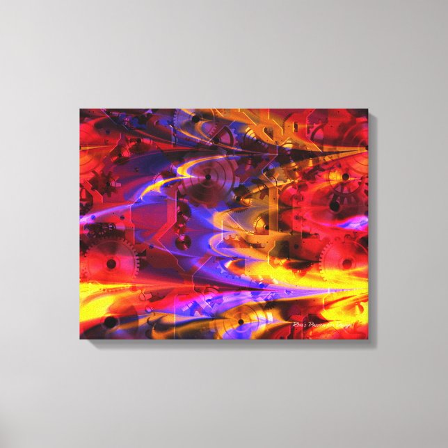 Uhrwerk 2 überzogene Canvas Leinwanddruck (Vorderseite)