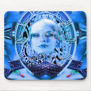 Uhrwerk Blau Mousepad