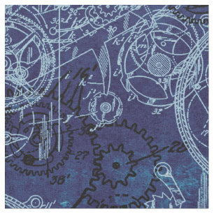 Uhrwerk-Collagen-Indigo Stoff
