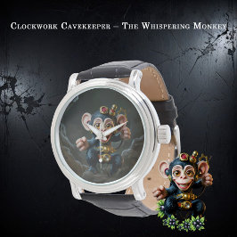 Uhrwerk-Höhlenhüter – Der flüsternde Affe  Armbanduhr