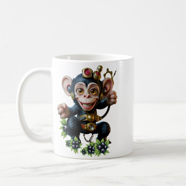 Uhrwerk-Höhlenhüter – Der flüsternde Affe  Kaffeetasse (Links)