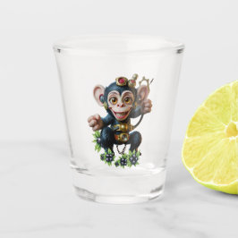 Uhrwerk-Höhlenhüter – Der flüsternde Affe  Schnapsglas