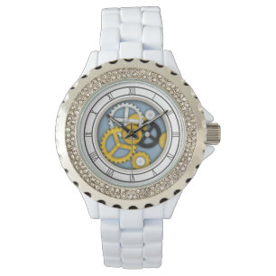 Uhrwerk Illusion Gears & römische Zahlen Armbanduhr