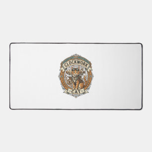 Uhrwerk Katze Steampunk Vintage Vektor Kunst Shi Schreibtischunterlage