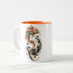 Uhrwerk-Koi Zweifarbige Tasse