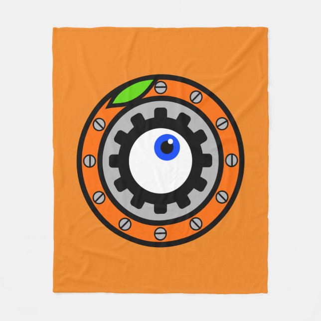 Uhrwerk Orange Fleecedecke (Vorderseite)