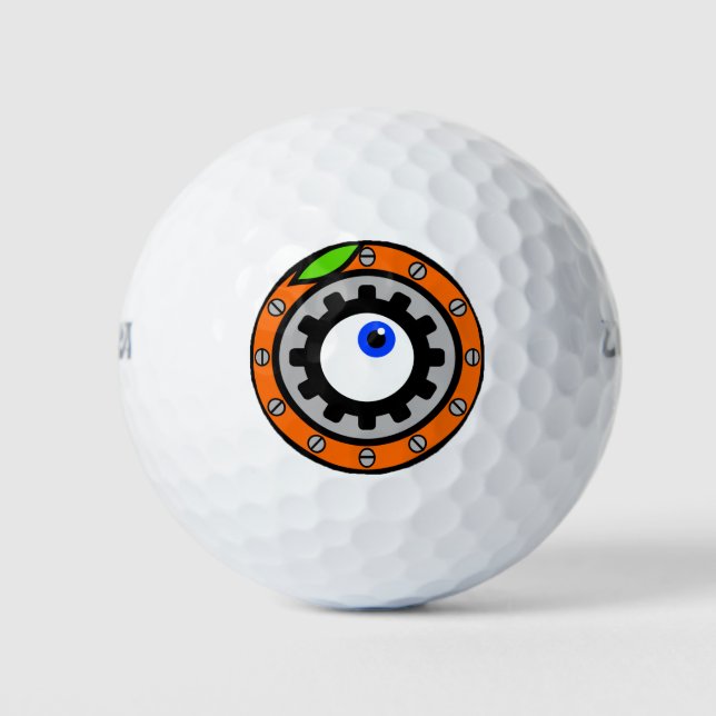Uhrwerk Orange Golfball (Vorderseite)