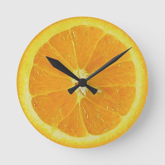 Uhrwerk Orange Runde Wanduhr (Vorderseite)