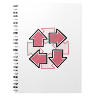 Uhrzeigersinn Pfeile Minimale Geometrie Rot Notizblock