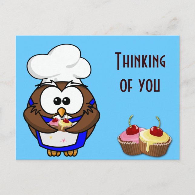 Uhu des Koch cupcake Postkarte (Vorderseite)