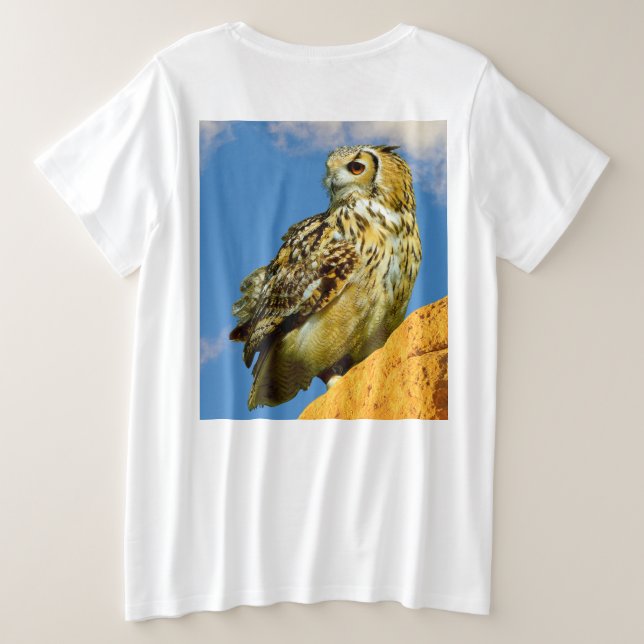 Uhu Große Größe T-Shirt (Design Rückseite)