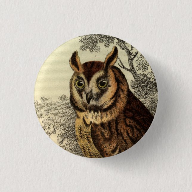 Uhu-Knopf Button (Vorderseite)