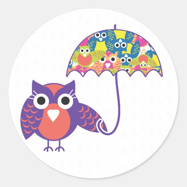 UhuUmberella Runder Aufkleber (Vorderseite)