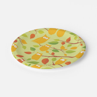 Uhvogelmuster wild lebender Cartoon Pappteller