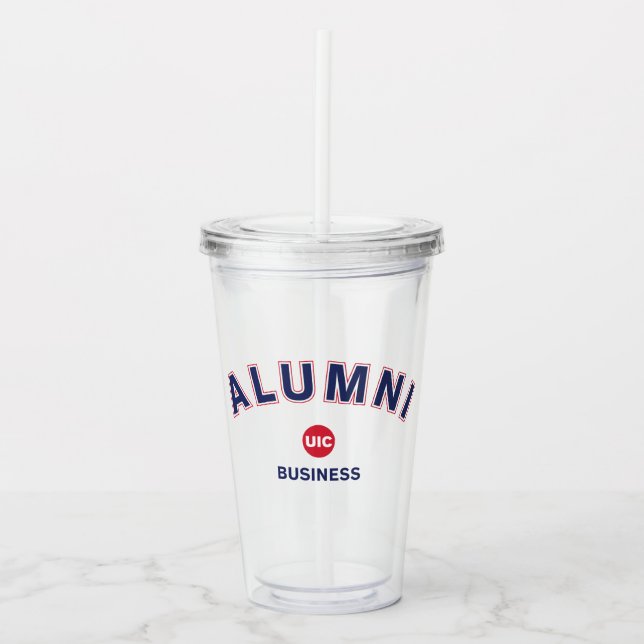 UIC Business Alumni Acryltrinkbecher (Vorderseite)
