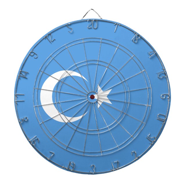 Uighurische Flagge Ostturkistans (Uighuristan) Dartscheibe (vorne)