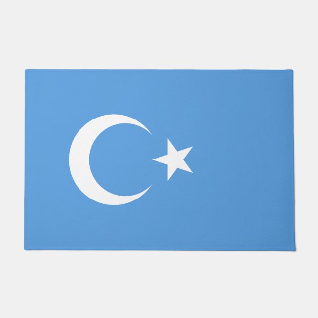 Uighurische Flagge Ostturkistans (Uighuristan) Fußmatte (Vorderseite)