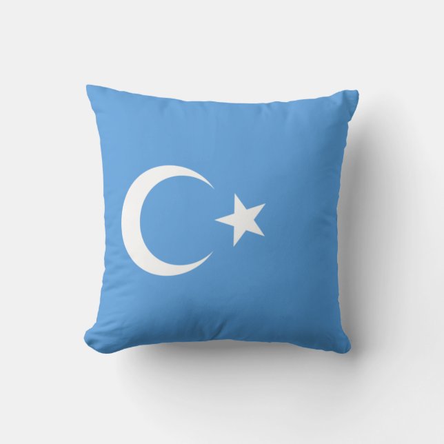 Uighurische Flagge Ostturkistans (Uighuristan) Kissen (Vorderseite)