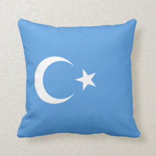 Uighurische Flagge Ostturkistans (Uighuristan) Kissen