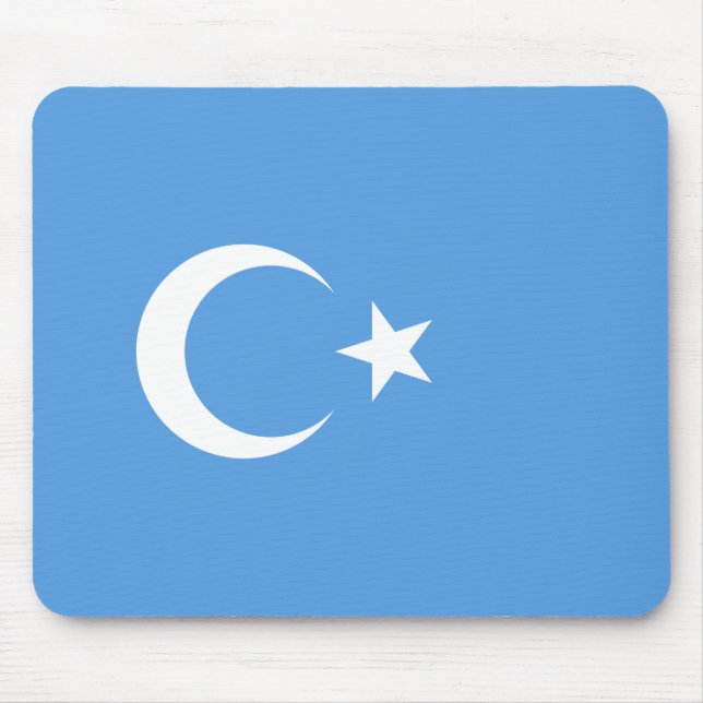 Uighurische Flagge Ostturkistans (Uighuristan) Mousepad (Vorne)