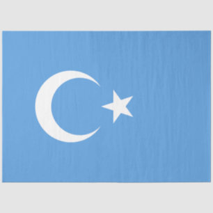 Uighurische Flagge Ostturkistans (Uighuristan) Seidenpapier