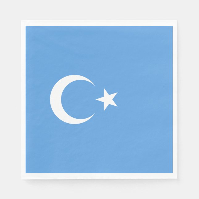Uighurische Flagge Ostturkistans (Uighuristan) Serviette (Vorderseite)