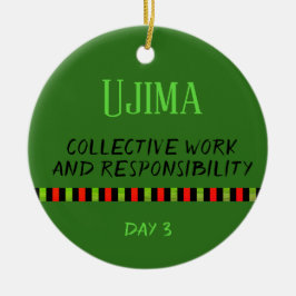 Ujima - Kwanzaa Tag 3 Grün Keramik Ornament