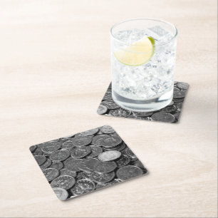 UK 5-Pence-Münzen Square Paper Untersetzer