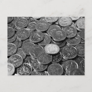UK 5-Pence-Stückmünzen Postkarte