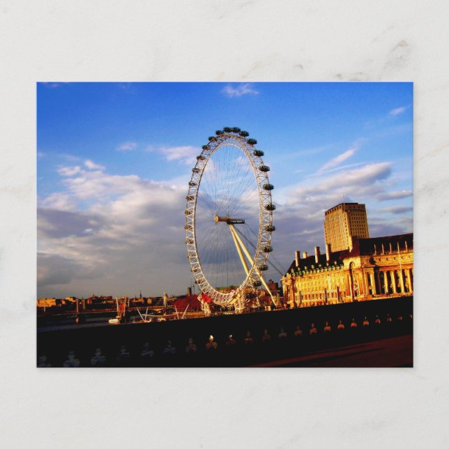 UK) Belle carte postale LONDON EYE Scenery (Devant)