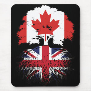 UK britische kanadische Kanada Baum Wurzeln Flagge Mousepad