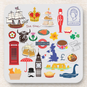 UK britische Symbole Getränkeuntersetzer