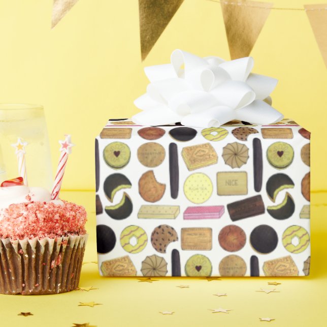 UK British Biscuits Shortbread Rich Tea Digestives Geschenkpapier (Geburtstagsparty)