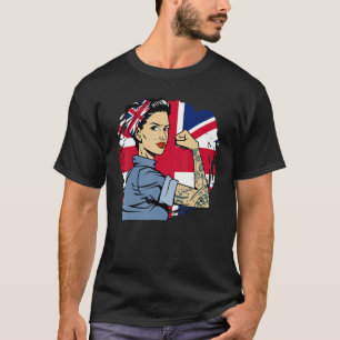 UK British Strong Women Vereinigtes Königreich Gro T-Shirt