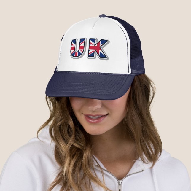 UK British Union Jack Navy Blue Trucker Hat Truckerkappe (Beispiel)